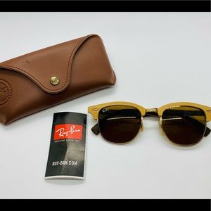Ray-Ban Maple Gold Clubmaster Sunglasses RB3016M